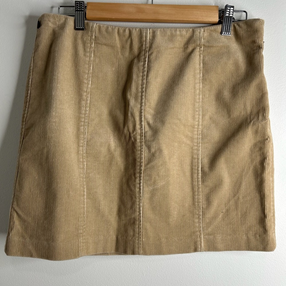 Vintage Ralph Lauren Corduroy Mini Skirt Tan Beige Waist Sz 30 Y2K Preppy School